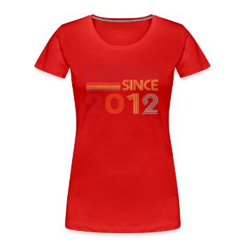 2012 Geburtstag Legend since Retro Vintage - Frauen Premium Bio T-Shirt - Rot - Vorne - Mia (176cm)