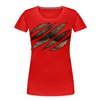 Patte d’ours - T-shirt bio Premium Femme - rouge - Devant - Mia (176cm)