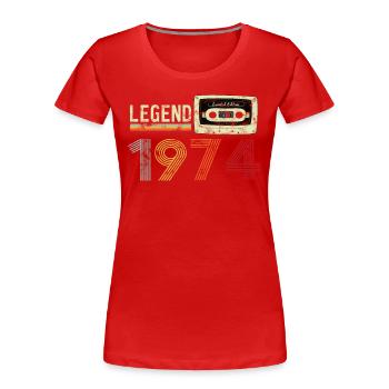 1974 Birthday Vintage Cassette - Women's Premium Organic T-Shirt - red - Front - Mia (176cm)