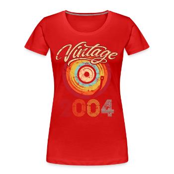 2004 Geburtstag Vinyl Vintage - Frauen Premium Bio T-Shirt - Rot - Vorne - Mia (176cm)