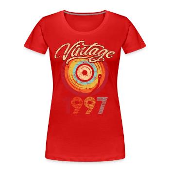 1997 Geburtstag Vinyl Vintage - Frauen Premium Bio T-Shirt - Rot - Vorne - Mia (176cm)