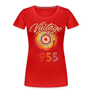 1955 Birthday Vinyl Vintage - Women's Premium Organic T-Shirt - red - Front - Mia (176cm)