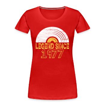 1977 Birthday Vinyl Legend since - Women's Premium Organic T-Shirt - red - Front - Mia (176cm)