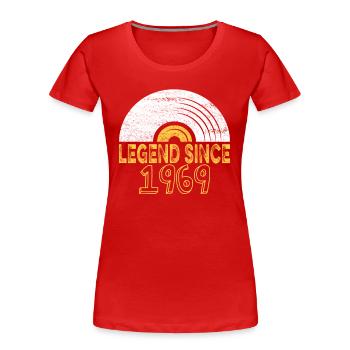 1969 Birthday Vinyl Legend since - Women's Premium Organic T-Shirt - red - Front - Mia (176cm)