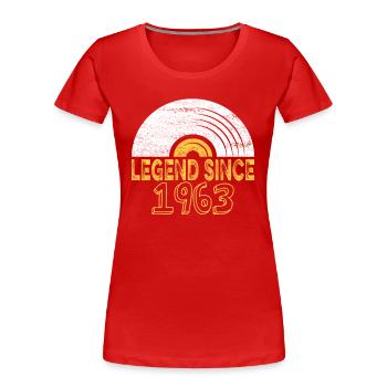1963 Birthday Vinyl Legend since - Women's Premium Organic T-Shirt - red - Front - Mia (176cm)