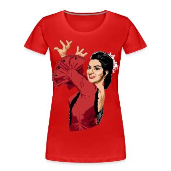 LOLA Flamenca - Frauen Premium Bio T-Shirt - Rot - Vorne - Mia (176cm)