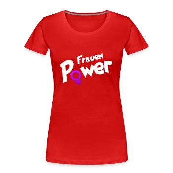 Frauen Power - Frauen Premium Bio T-Shirt - Rot - Vorne - Mia (176cm)