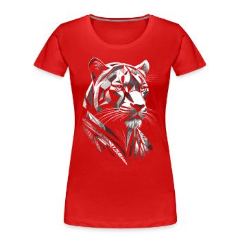 Modern - Panther - Women's Premium Organic T-Shirt - red - Front - Mia (176cm)