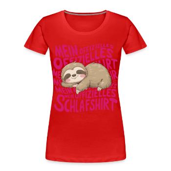 Ma chemise de nuit officielle - T-shirt bio Premium Femme - rouge - Devant - Mia (176cm)