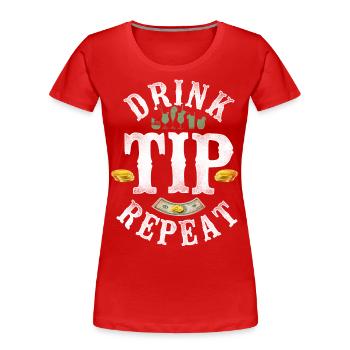 Bartender Mixologist Drink Tip - Frauen Premium Bio T-Shirt - Rot - Vorne - Mia (176cm)