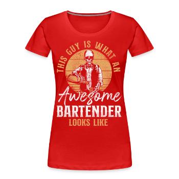 Bartender Mixologist This Is What - Frauen Premium Bio T-Shirt - Rot - Vorne - Mia (176cm)