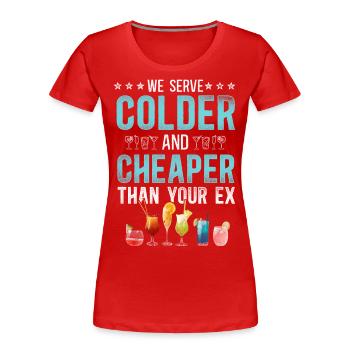 Bartender Mixologist We Serve - Frauen Premium Bio T-Shirt - Rot - Vorne - Mia (176cm)