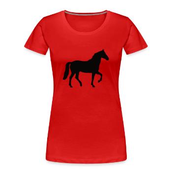 Ich mag Pferde - Frauen Premium Bio T-Shirt - Rot - Vorne - Mia (176cm)