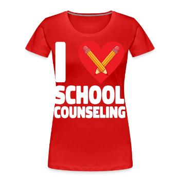 School Counselor Heart I (Heart) - Frauen Premium Bio T-Shirt - Rot - Vorne - Mia (176cm)