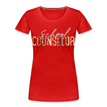 Conseiller scolaire Guépard léopard - T-shirt bio Premium Femme - rouge - Devant - Mia (176cm)