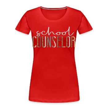 Conseiller scolaire Guépard léopard - T-shirt bio Premium Femme - rouge - Devant - Mia (176cm)