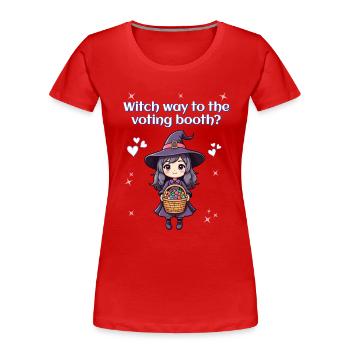 Hexenweg zur Wahlkabine? - Frauen Premium Bio T-Shirt - Rot - Vorne - Mia (176cm)