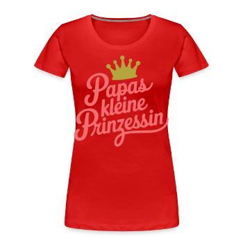 Papas kleine Prinzessin - Frauen Premium Bio T-Shirt - Rot - Vorne - Mia (176cm)