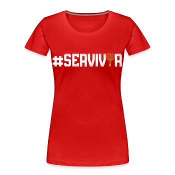Funny Tennis Player Racket - Frauen Premium Bio T-Shirt - Rot - Vorne - Mia (176cm)