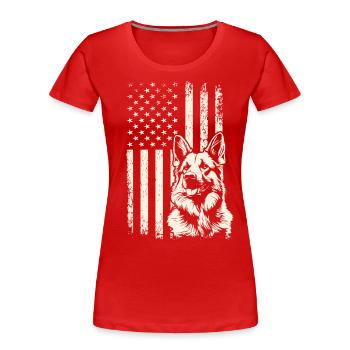 Veterans Day Deutscher Schäferhund USA Stolz - Frauen Premium Bio T-Shirt - Rot - Vorne - Mia (176cm)