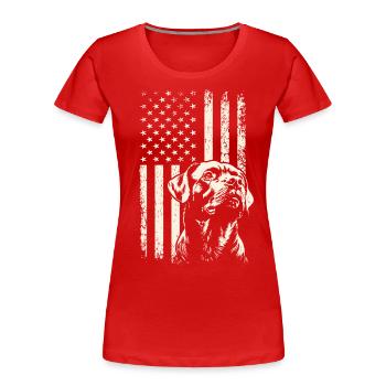 Rottweiler Stolz – Veterans Day und 4. Juli - Frauen Premium Bio T-Shirt - Rot - Vorne - Mia (176cm)