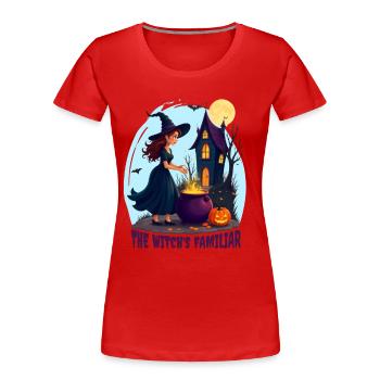 Magisches Hexen Outfit Damen Halloween - Frauen Premium Bio T-Shirt - Rot - Vorne - Mia (176cm)