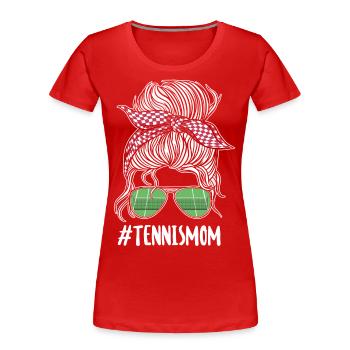 Funny Tennis Player Racket - Frauen Premium Bio T-Shirt - Rot - Vorne - Mia (176cm)