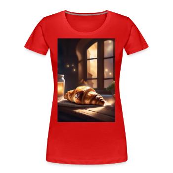 Croissants-Gebäck - Frauen Premium Bio T-Shirt - Rot - Vorne - Mia (176cm)