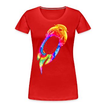 Otter Tie Dye - Frauen Premium Bio T-Shirt - Rot - Vorne - Mia (176cm)