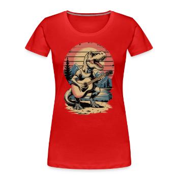 Guitare T. Rex - T-shirt bio Premium Femme - rouge - Devant - Mia (176cm)