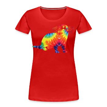 Otter Tie Dye - Frauen Premium Bio T-Shirt - Rot - Vorne - Mia (176cm)
