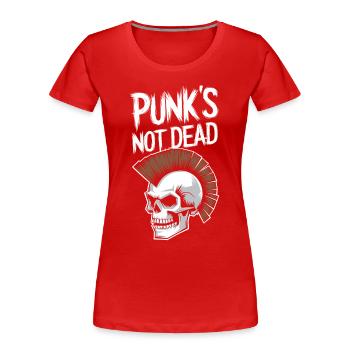 Punk is not dead - Women's Premium Organic T-Shirt - red - Front - Mia (176cm)