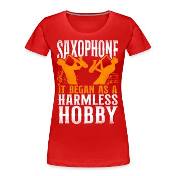 Saxophone Saxophone À l’origine, il s’agissait d’un - T-shirt bio Premium Femme - rouge - Devant - Mia (176cm)
