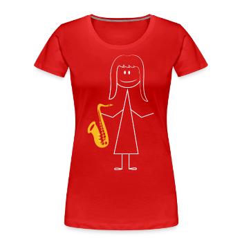 Saxophone Saxophone Girl - Frauen Premium Bio T-Shirt - Rot - Vorne - Mia (176cm)