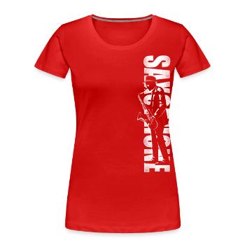 Saxophone Saxophone - Frauen Premium Bio T-Shirt - Rot - Vorne - Mia (176cm)