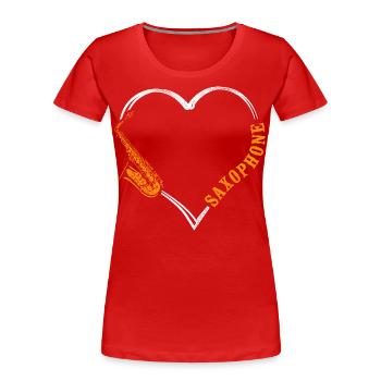 Saxophone Saxophone - Frauen Premium Bio T-Shirt - Rot - Vorne - Mia (176cm)