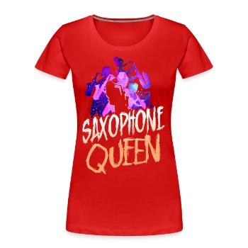 Saxophone Saxophone Queen - Frauen Premium Bio T-Shirt - Rot - Vorne - Mia (176cm)