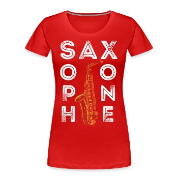Saxophone Saxophone - Frauen Premium Bio T-Shirt - Rot - Vorne - Mia (176cm)