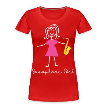 Saxophone Saxophone Girl - Frauen Premium Bio T-Shirt - Rot - Vorne - Mia (176cm)