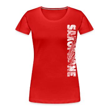 Saxophone Saxophone - Frauen Premium Bio T-Shirt - Rot - Vorne - Mia (176cm)
