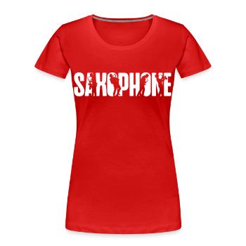 Saxophone Saxophone - Frauen Premium Bio T-Shirt - Rot - Vorne - Mia (176cm)