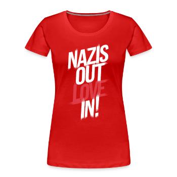 Les nazis s’extasient l’amour - T-shirt bio Premium Femme - rouge - Devant - Mia (176cm)