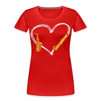 Saxophone Saxophone - Frauen Premium Bio T-Shirt - Rot - Vorne - Mia (176cm)
