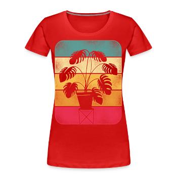 Amoureux des plantes jardinage rétro - T-shirt bio Premium Femme - rouge - Devant - Mia (176cm)