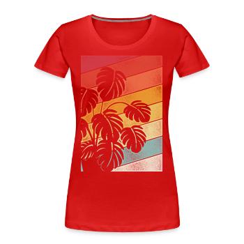 Amoureux des plantes jardinage rétro - T-shirt bio Premium Femme - rouge - Devant - Mia (176cm)