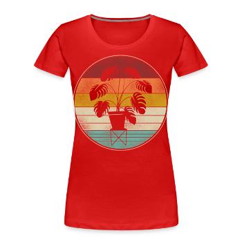 Amoureux des plantes jardinage rétro - T-shirt bio Premium Femme - rouge - Devant - Mia (176cm)
