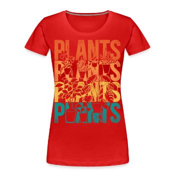 Amoureux des plantes jardinage rétro - T-shirt bio Premium Femme - rouge - Devant - Mia (176cm)