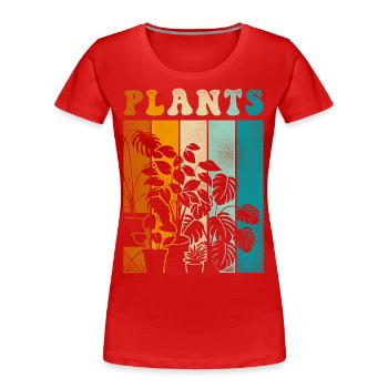 Amoureux des plantes jardinage rétro - T-shirt bio Premium Femme - rouge - Devant - Mia (176cm)