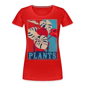 Amoureux des plantes jardinage rétro - T-shirt bio Premium Femme - rouge - Devant - Mia (176cm)