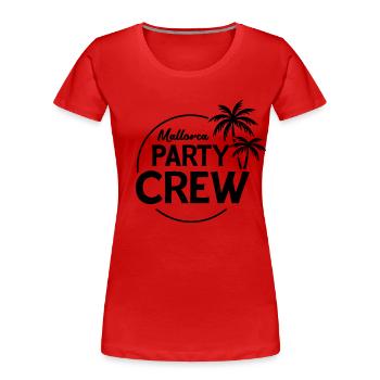 Mallorca Party Crew Sommer, Sonne & Partyfeeling - Frauen Premium Bio T-Shirt - Rot - Vorne - Mia (176cm)
